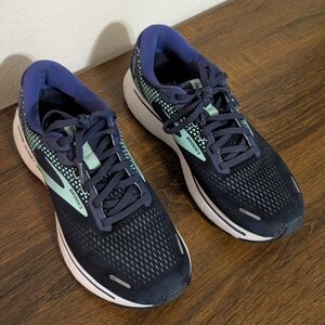 Brooks Ghost 14 Womens Size 9.5 B Blue White Running